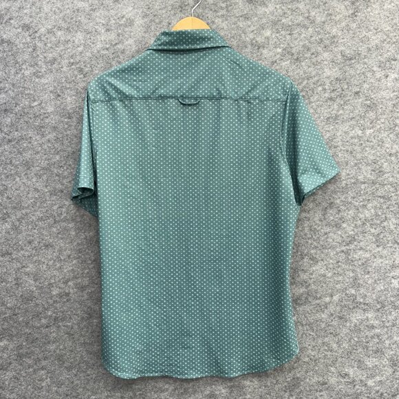 JACHS Men's Button-Up Shirt Casual Everyday Wear, Relaxed, Green Pattern, M NEW - Picture 3 of 11